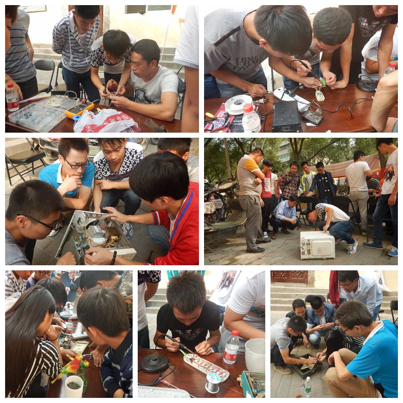 电器维修协会志愿者服务队为文汇路街道办居民维修家电