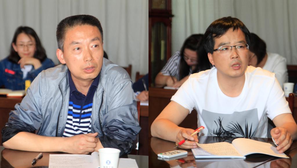 教师代表魏东斌、程军栋发言